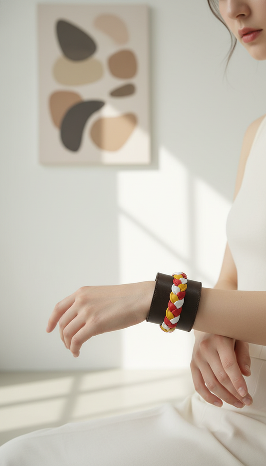 Benedetto - Tricolor Braided Leather Wallet