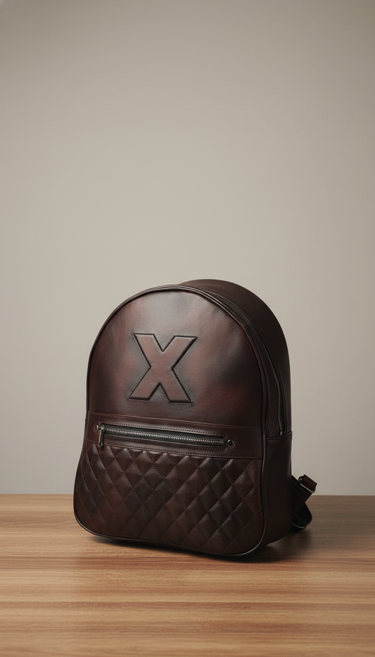Arlette - Dark Brown Series "X" Edition Quilted Leather Backpack