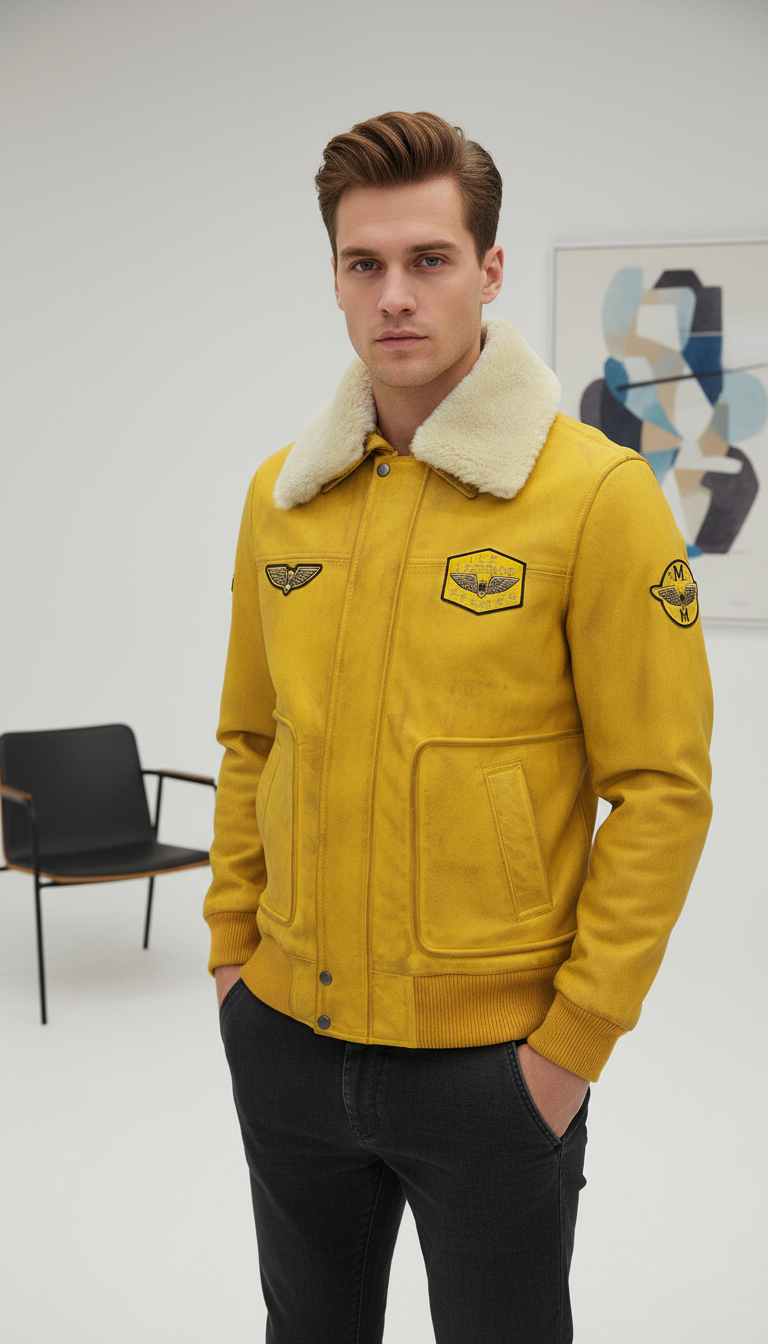 Marcel - Vintage Yellow Aviator Jacket