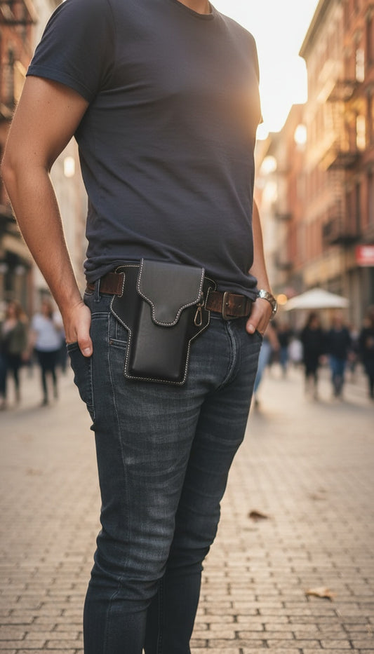Nomad - Black Leather Universal Mobile Holster