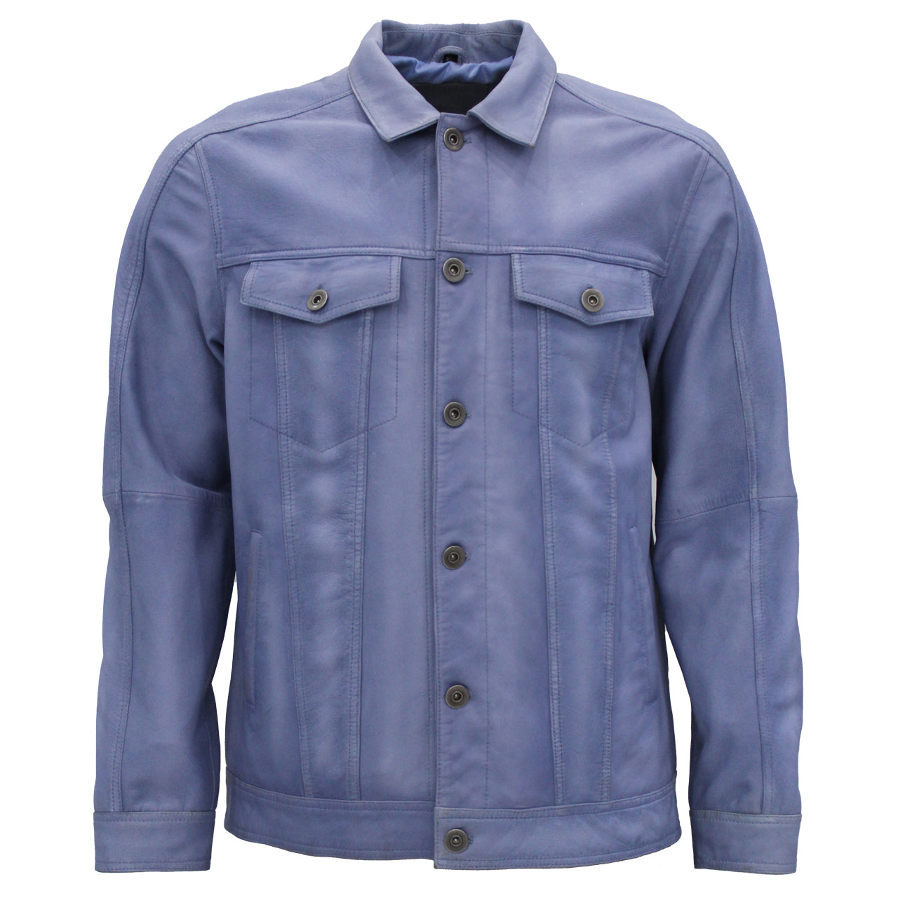 Maurice - Blue Leather Denim Jacket