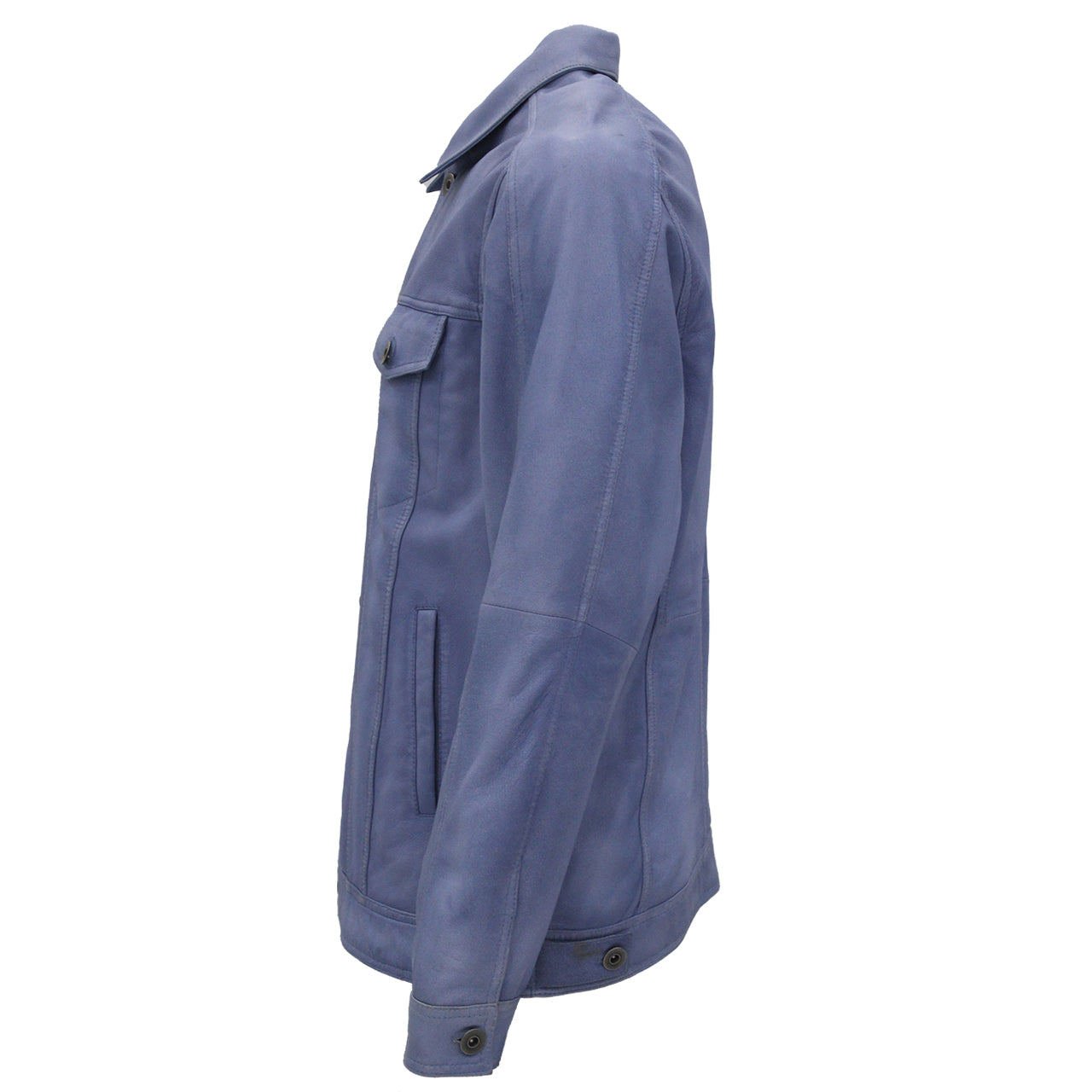 Maurice - Blue Leather Denim Jacket