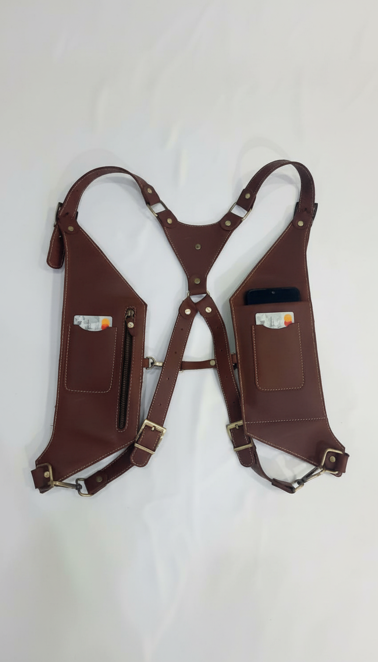 Frontier - Cognac Leather Mobile Holster Vest