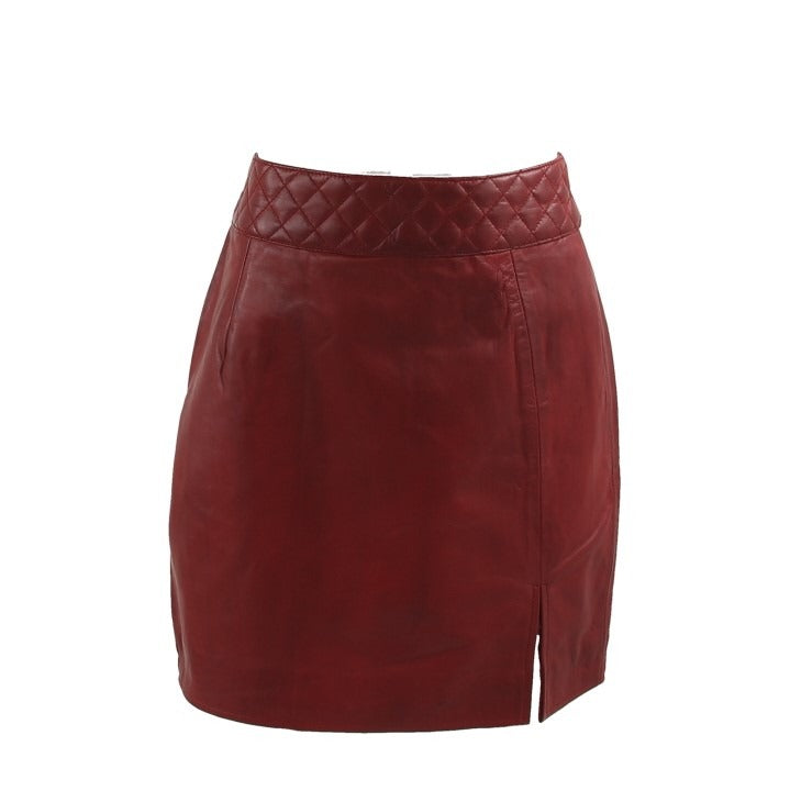 Cocoa Luxe - Red Leather Mini Skirt