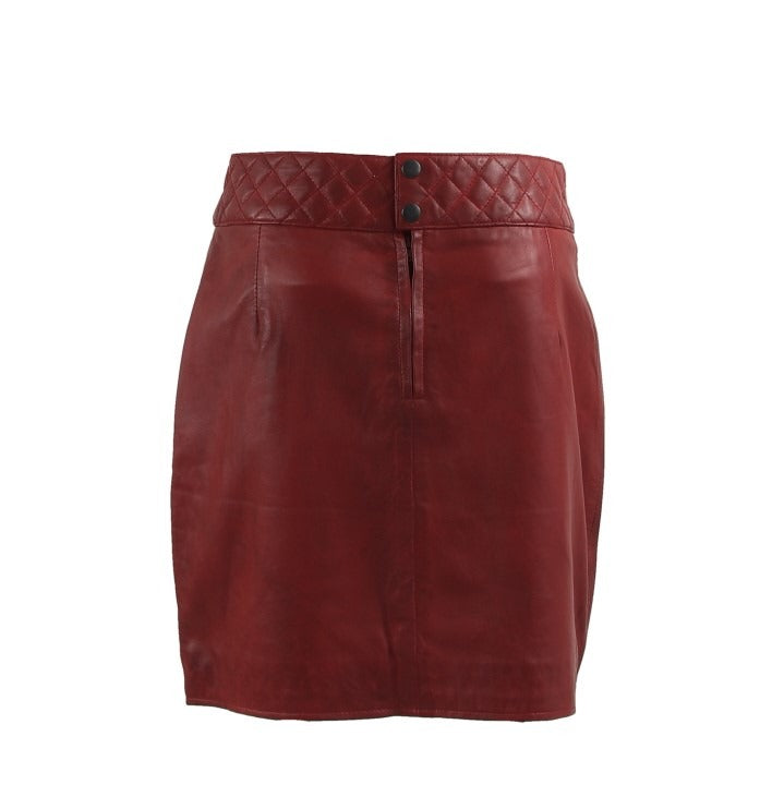 Cocoa Luxe - Red Leather Mini Skirt