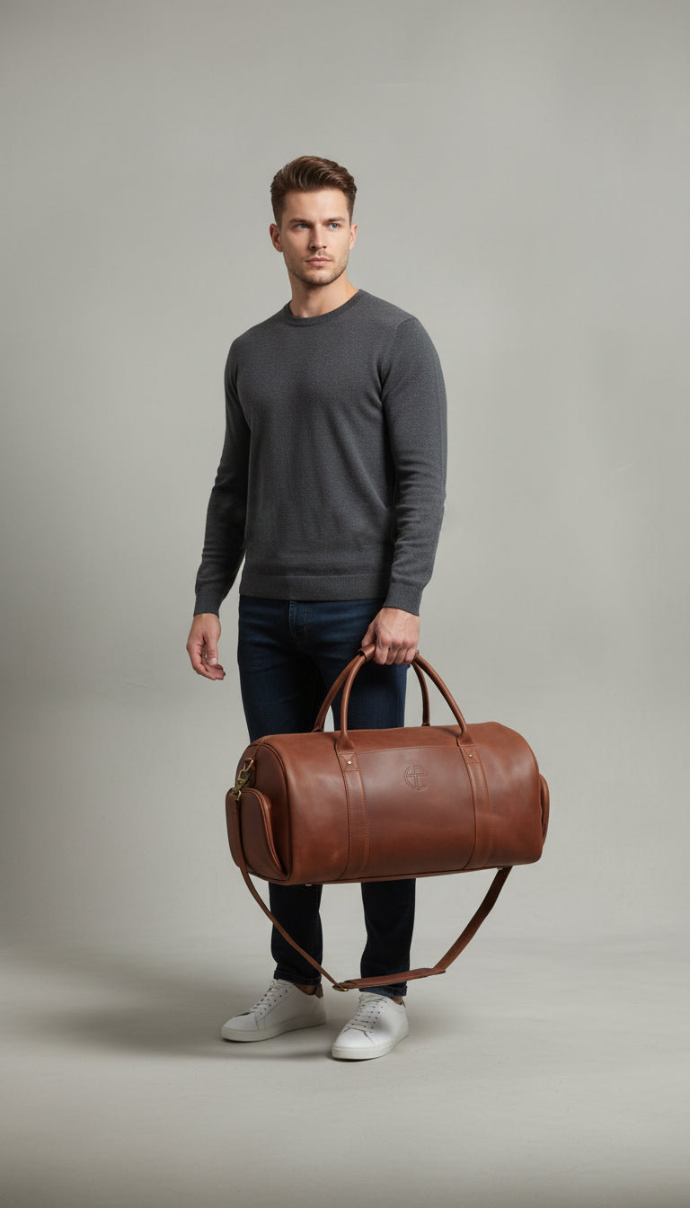 Choco Heritage Leather Duffle