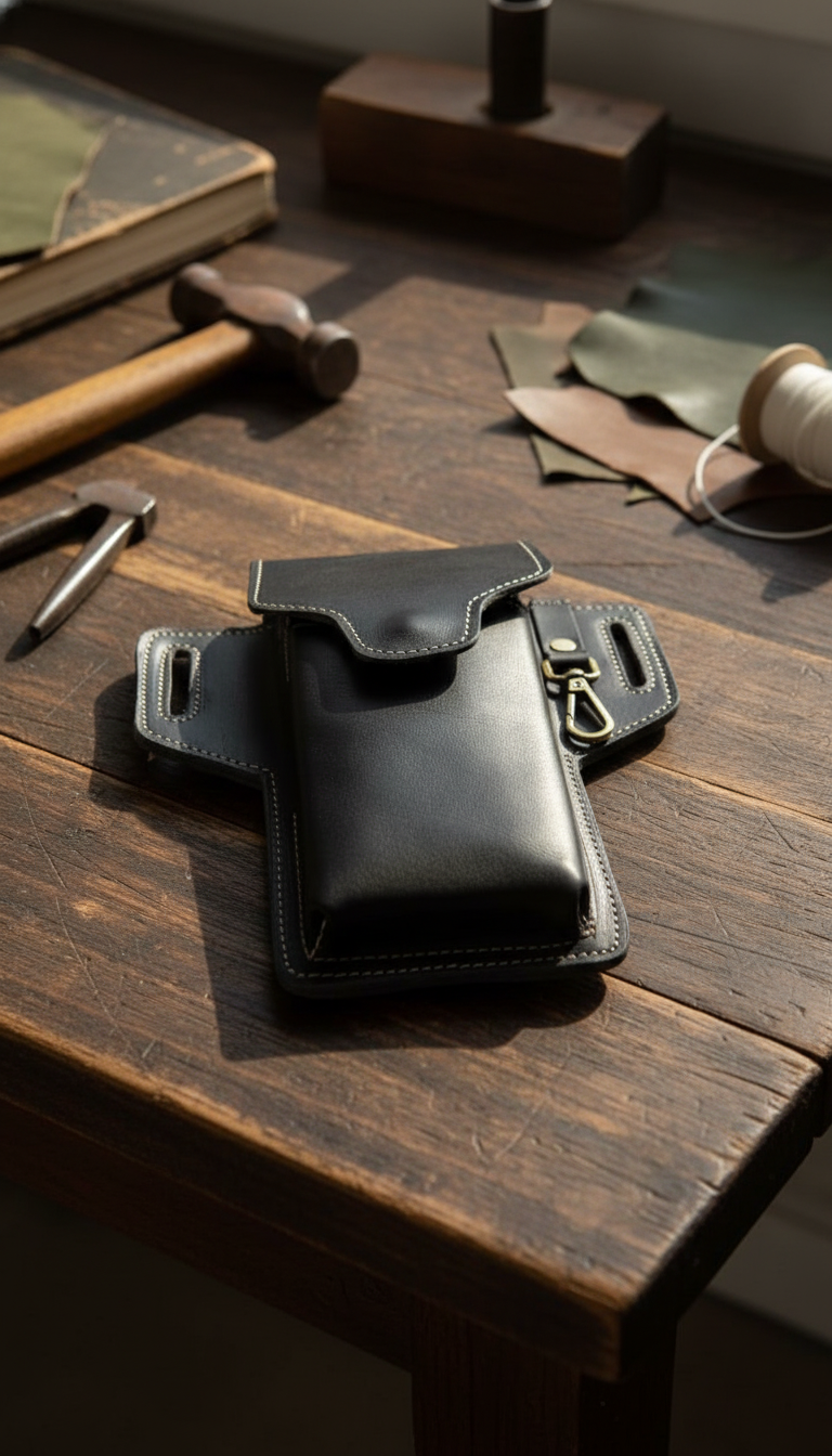 Nomad - Black Leather Universal Mobile Holster