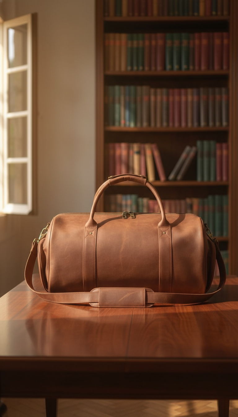 Choco Heritage Leather Duffle