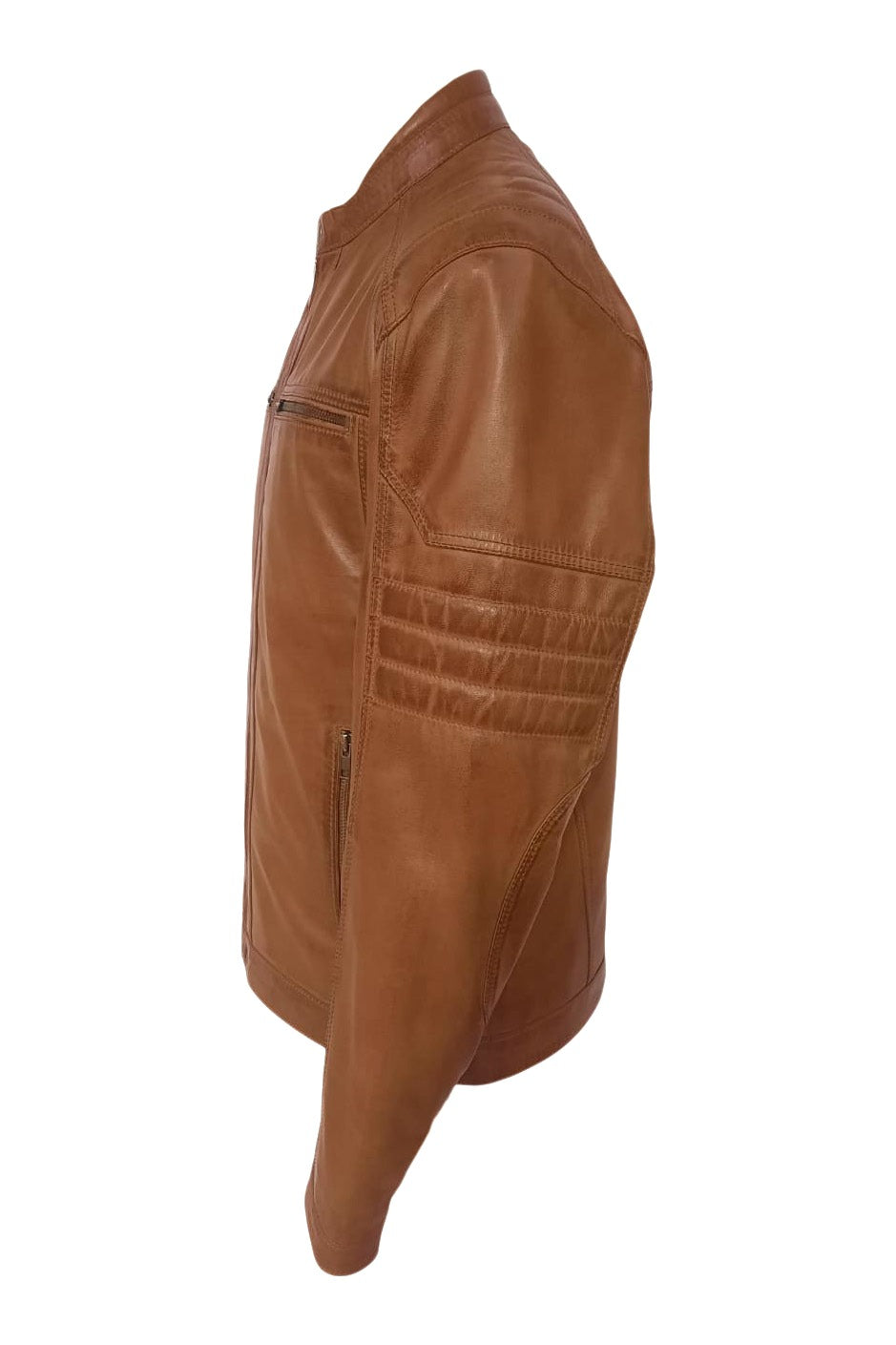 Lucien - Light Cognac Moto Leather Jacket