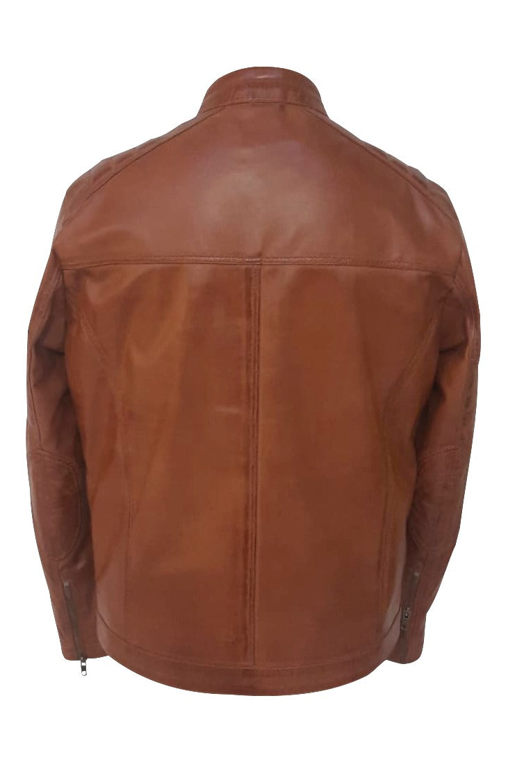 Lucien - Light Cognac Moto Leather Jacket