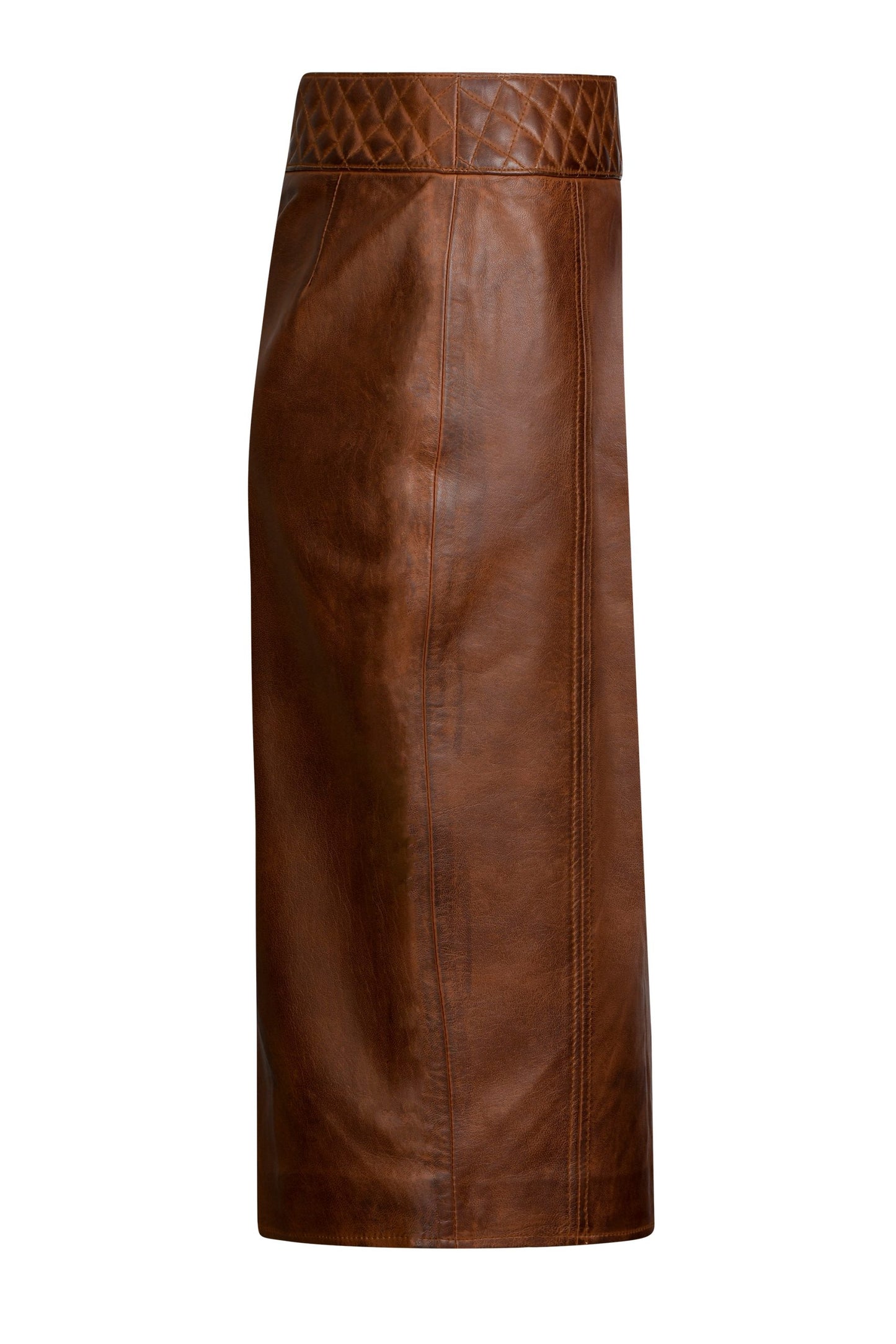 Noir - Cognac Leather Skirt