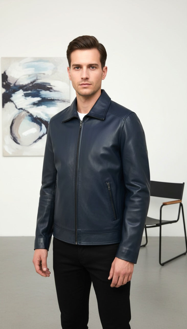 Sergio Milano - Navy Leather Jacket