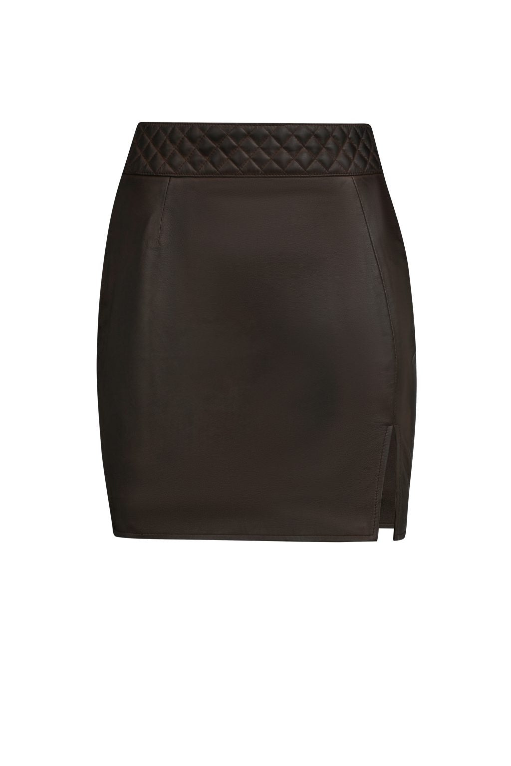 Cocoa Luxe - Brown Leather Mini Skirt