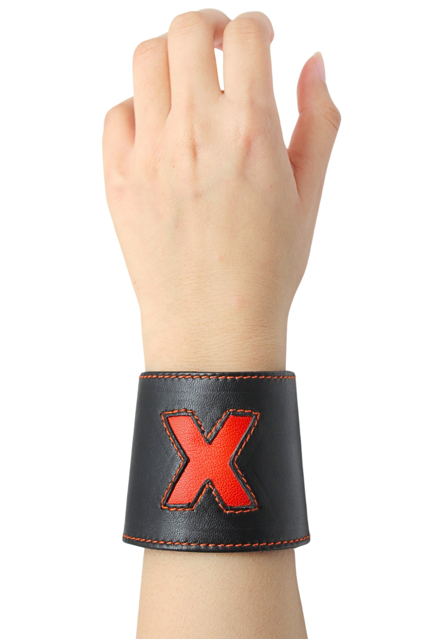 Xavier - Red X Leather Wallet Cuff